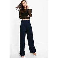 Emma Wide Leg Pleat Front Trouser - navy