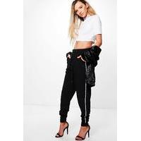 Embellished Side Sweat Joggers - black