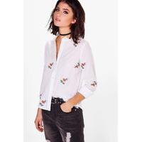 embroidered cotton shirt white