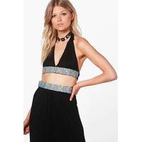 Emma Halterneck Trim Bralet - black