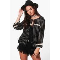 embellished festival kimono black