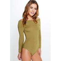 Emma Off The Shoulder Bodysuit - olive