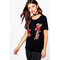embroidered t shirt black