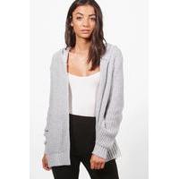 Emilia Knitted Hoody Cardigan - grey