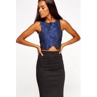 embossed floral crop top