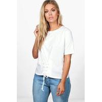 Emmy Lace Up Tee - white