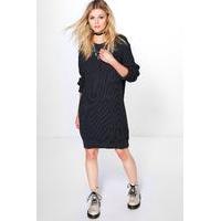 Emma Soft Knit Jumper Dress - smoke