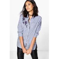 Embroidered Shoulder Stripe Shirt - white