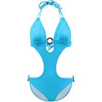 Emmatika Turquoise Trikini Swimsuit Solid Cianico Tiki women\'s Swimsuits in blue