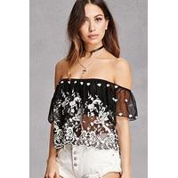 Embroidered Off-the-Shoulder Top