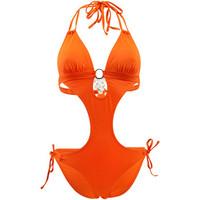 Emmatika Orange Trikini Swimsuit Solid Naranja Tiki women\'s Swimsuits in orange