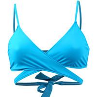 Emmatika Turquoise Triangle Swimsuit Solid Cianico Mahino women\'s Mix & match swimwear in blue