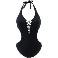 emmatika 1 piece swimsuit nero laces black womens swimsuits in black