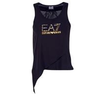 Emporio Armani EA7 TRAIN LOGO SERIES women\'s Vest top in black