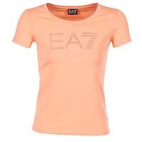 emporio armani ea7 train logo series womens t shirt in orange