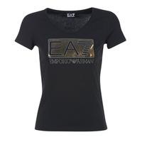 emporio armani ea7 train logo series womens t shirt in black