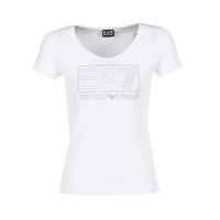 Emporio Armani EA7 TRAIN LOGO SERIES women\'s T shirt in white