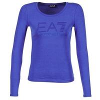 emporio armani ea7 train logo series womens long sleeve t shirt in blu ...