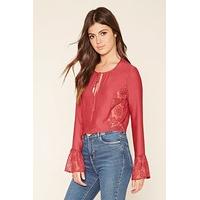 Embroidered Sheer Top