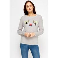 Embroidered Bumble Bee Eyelash Jumper