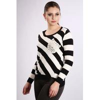 Embroidered Pocket Stripe Pullover