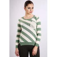 Embroidered Pocket Stripe Pullover