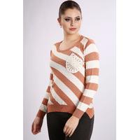 Embroidered Pocket Stripe Pullover