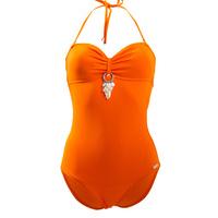 emmatika 1 piece orange swimsuit solid naranja djerba