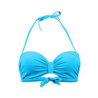 Emmatika Turquoise Bandeau Swimsuit Solid Cianico Aimo