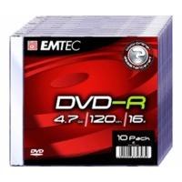 emtec dvd r 4 7gb 120min 16x 10pk slim case