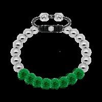 Emerald Green Crystal & Stainless Steel Bracelet