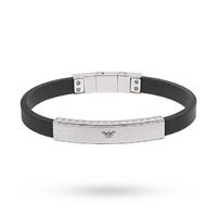 Emporio Armani Mens Signature Black Silicone Bracelet EGS1882040