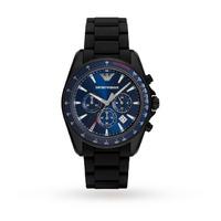 Emporio Armani Mens Sports Black Mixed Strap Watch AR6121