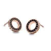 Emozioni Rose Gold Plate Nero Saturno Earrings