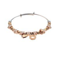 emozioni rose gold plate champagne star bangle