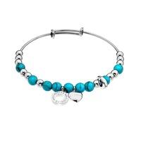 emozioni silver plate faux turquoise bangle