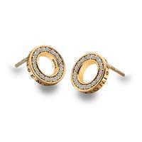 emozioni yellow gold plate saturno earrings