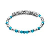 emozioni silver plate wrap bangle faux turquoise