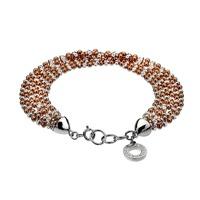 Emozioni Luxury Sterling Silver and Rose Gold Plate Bead Bracelet