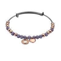 emozioni rose gold plate bangle purple