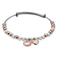 emozioni rose gold plate bangle white