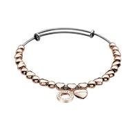 Emozioni Rose Gold Plate Heart Bangle