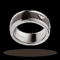 Emporio Armani Gents Steel and Carbon Fibre Ring - Ring Size U