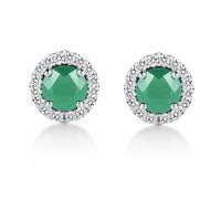 emerald and diamond stud earrings