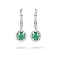 emerald and diamond drop earrings