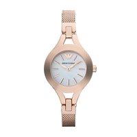 Emporio Armani Ladies Rose Gold Plated Mesh and Mother of Pearl Watch