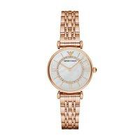 Emporio Armani Ladies Rose Gold Plated and Zirconia Watch