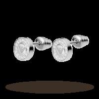 Emporio Armani Ladies Signature Glitz Silver Stud Earrings