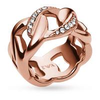 Emporio Armani PVD Rose Plating Ring - Ring Size K