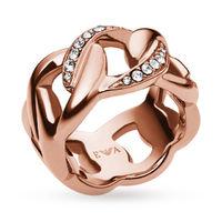 Emporio Armani PVD Rose Plating Ring - Ring Size M.5
